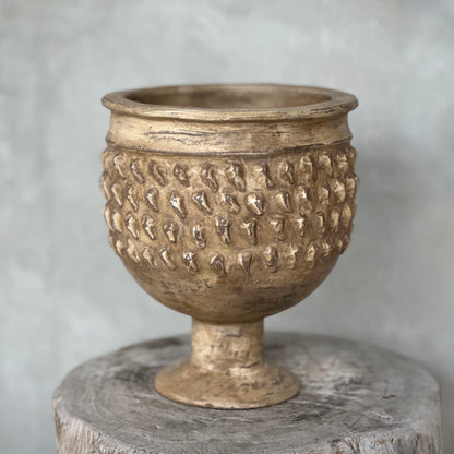 Iris Hobnail Urn Antique Ochre