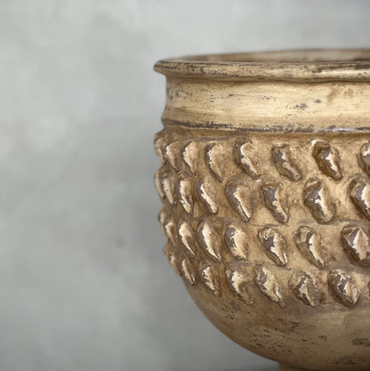 Iris Hobnail Urn Antique Ochre