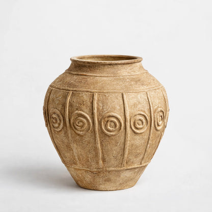 Urn Spiral Pot Antique Ochre