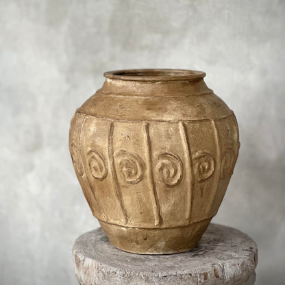 Urn Spiral Pot Antique Ochre