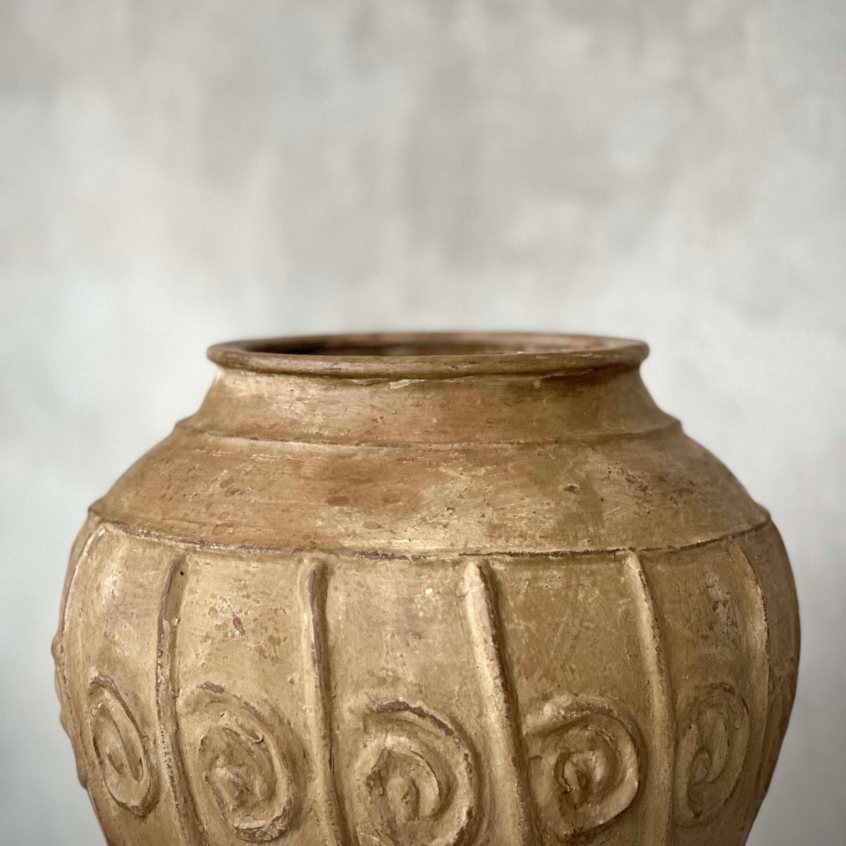 Urn Spiral Pot Antique Ochre