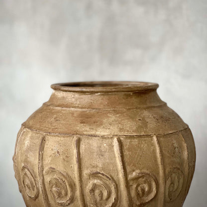 Urn Spiral Pot Antique Ochre