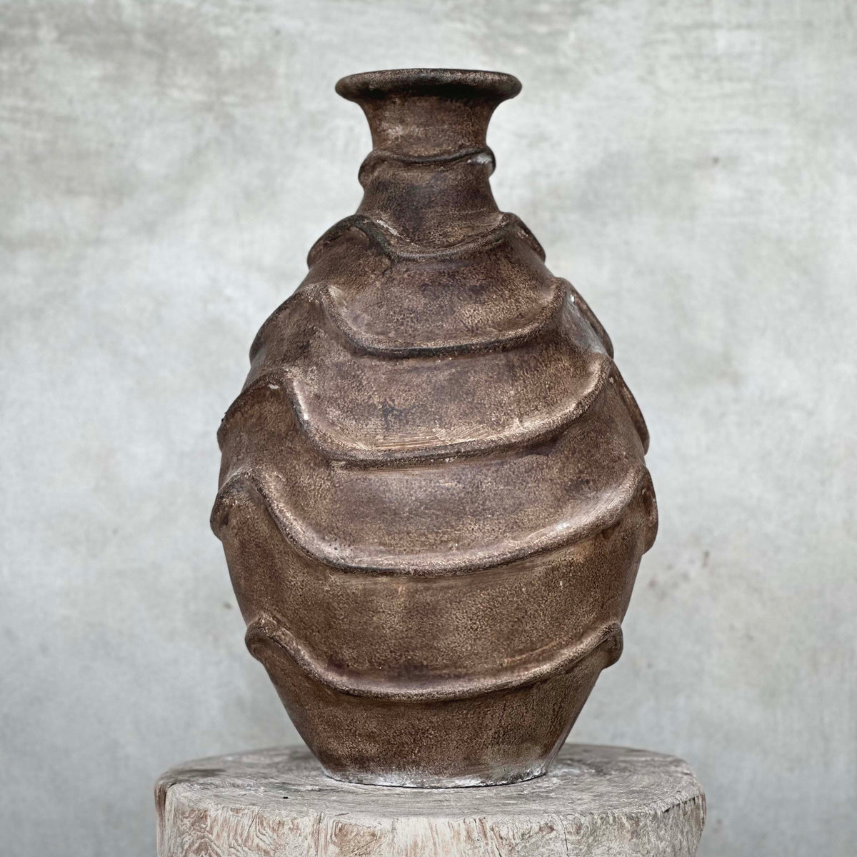 Rimba Tall Vase Antique Dark Brown