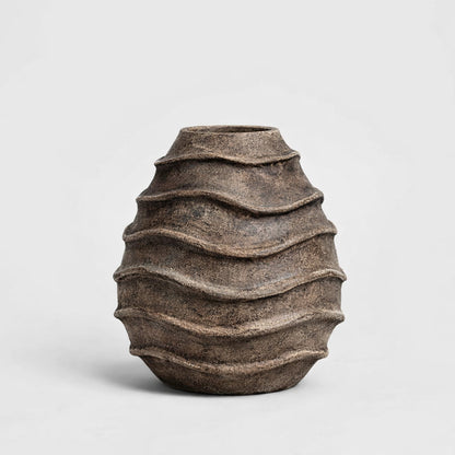 Rimba Short Vase Antique Dark Brown