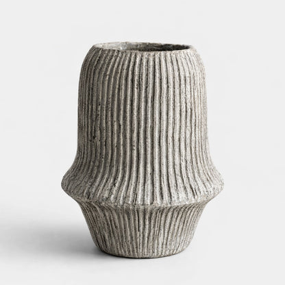 Gali Ribbed Vase Dusty White