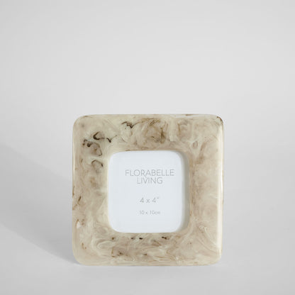 Mist 4 x 4" Resin Photo Frame Beige