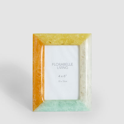 Dawn 4 x 6" Resin Photo Frame White & Orange