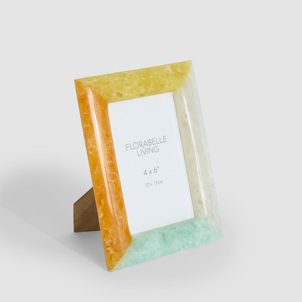 Dawn 4 x 6" Resin Photo Frame White & Orange