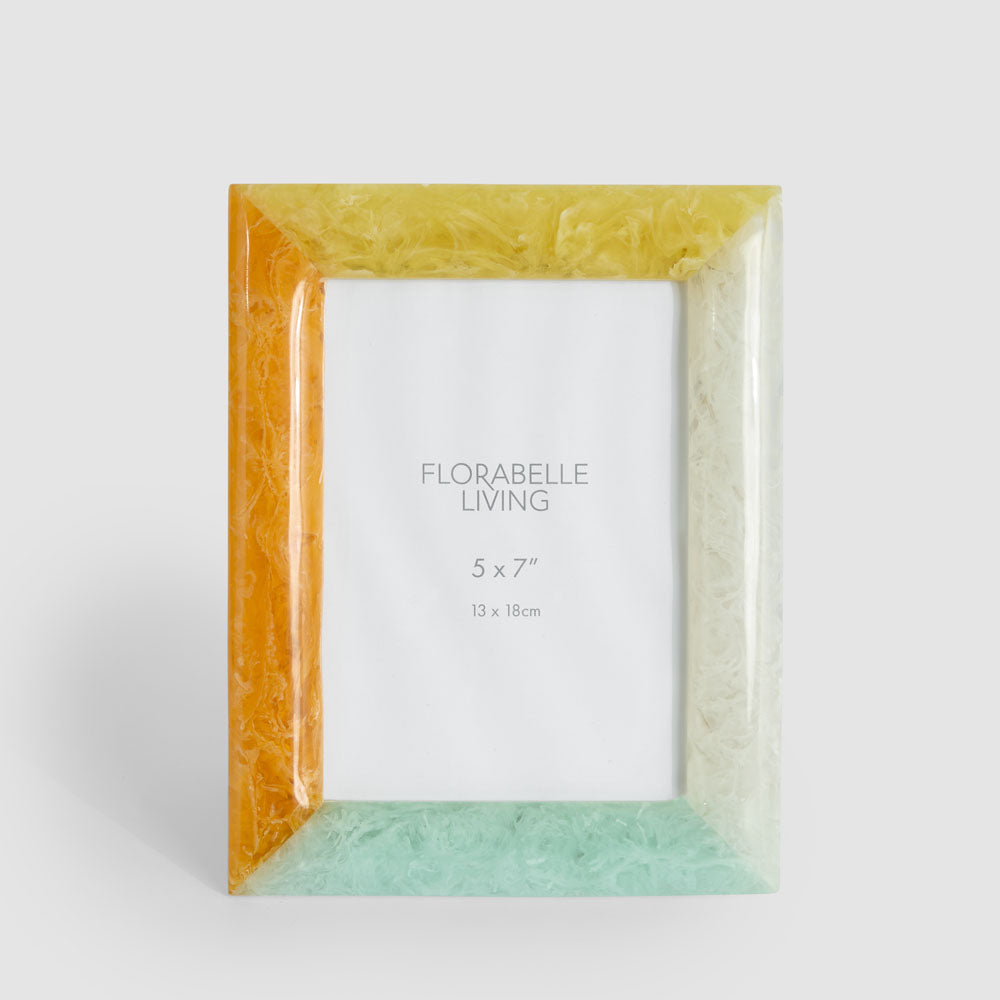 Dawn 5 x 7" Resin Photo Frame White & Orange