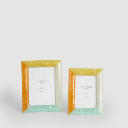 Dawn 5 x 7" Resin Photo Frame White & Orange