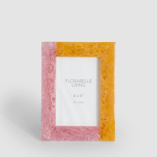 Dawn 4 x 6" Resin Photo Frame Orange & Pink