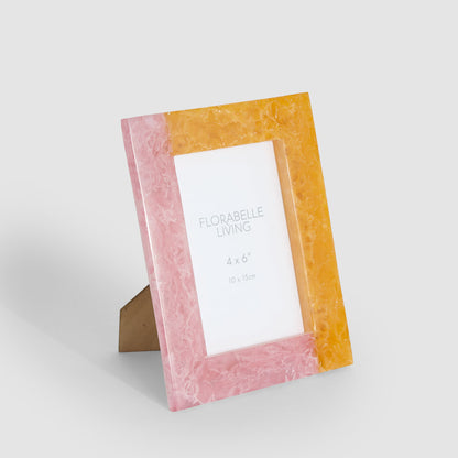 Dawn 4 x 6" Resin Photo Frame Orange & Pink