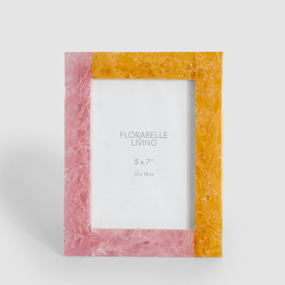 Dawn 5 x 7" Resin Photo Frame Orange & Pink