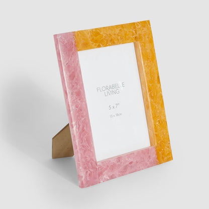 Dawn 5 x 7" Resin Photo Frame Orange & Pink