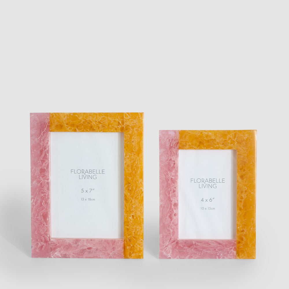 Dawn 5 x 7" Resin Photo Frame Orange & Pink