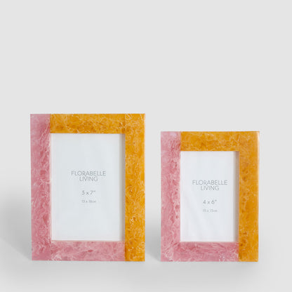 Dawn 5 x 7" Resin Photo Frame Orange & Pink