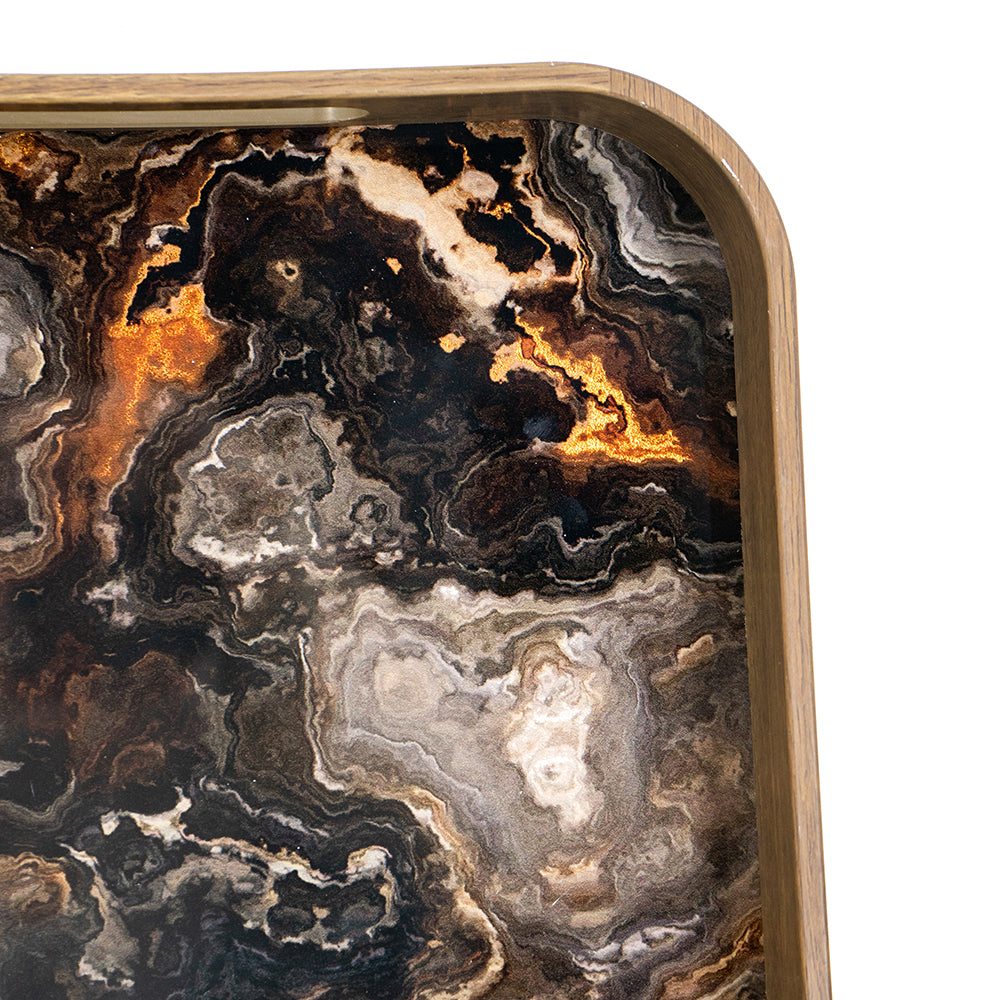 Granite Glass Tray Set of 2