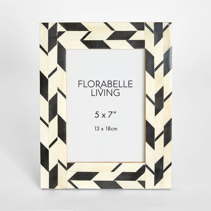 Ona Bone Inlay 5 x 7 " Photo Frame Black & White