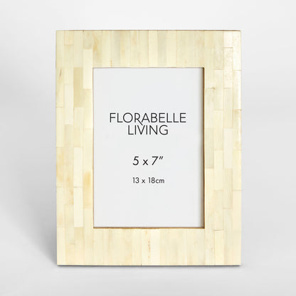 Nira Bone Inlay 5 x 7 " Photo Frame White