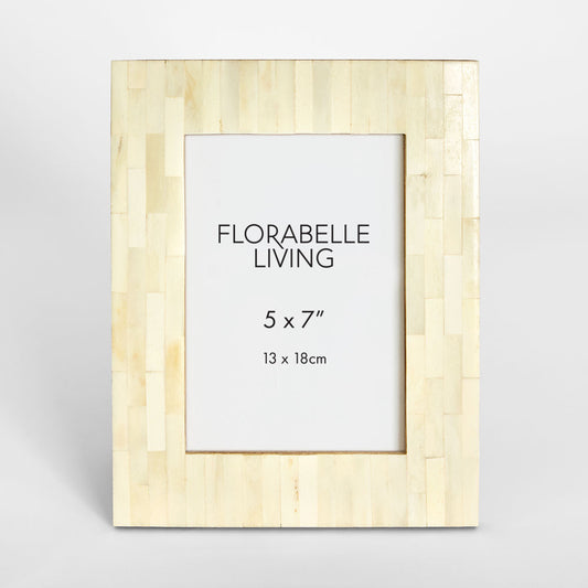 Nira Bone Inlay 5 x 7 " Photo Frame White