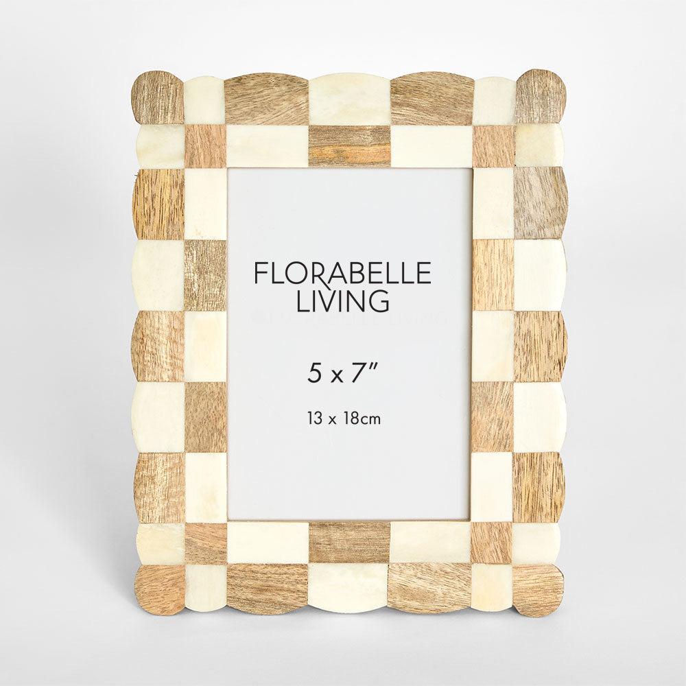 Vena Bone Inlay 5 x 7 " Photo Frame Natural & White