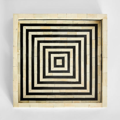 Reed Bone Inlay Tray Black & White