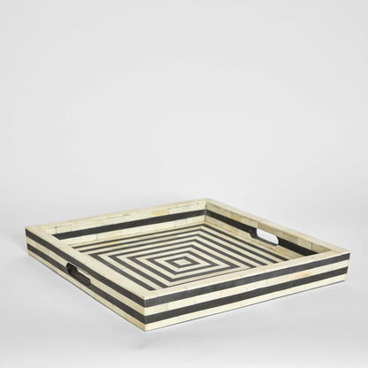 Reed Bone Inlay Tray Black & White