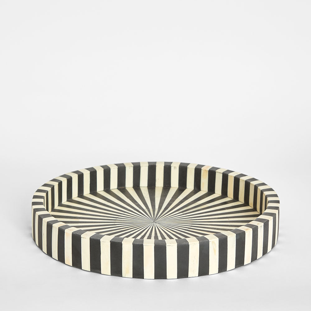 Aro Bone Inlay Tray Black & White