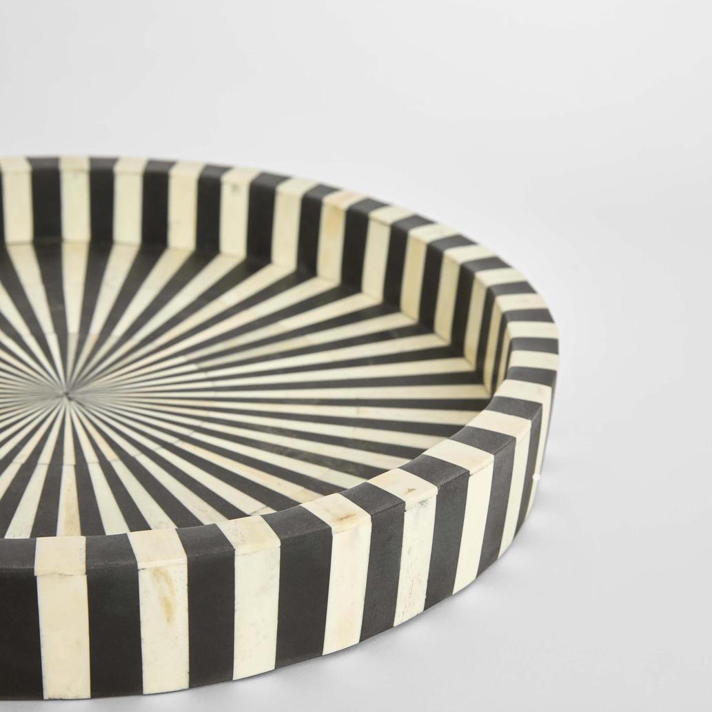 Aro Bone Inlay Tray Black & White