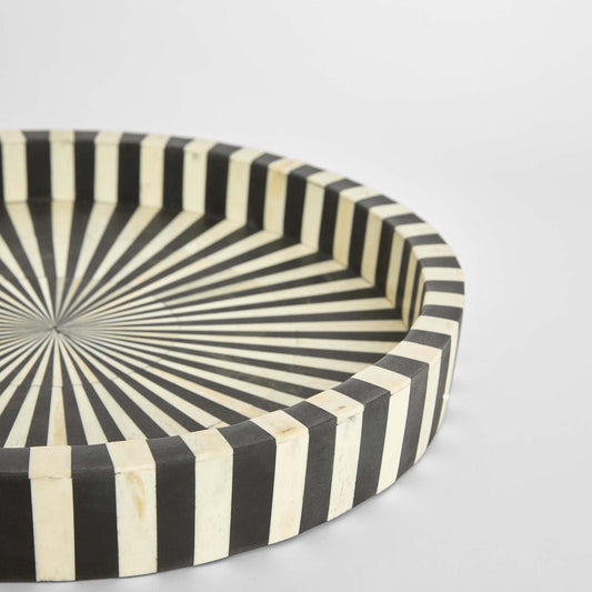 Aro Bone Inlay Tray Black & White