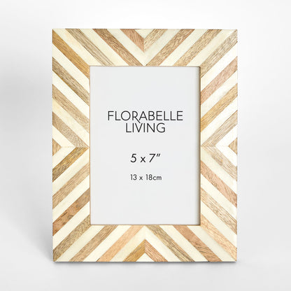 Tova Bone Inlay 5 x 7 " Photo Frame Natural & White