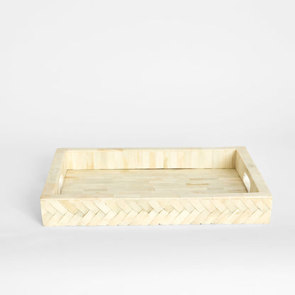 Brea Bone Inlay Tray White