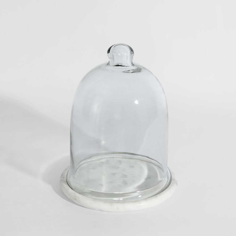 Franche Tall Cloche Marble White