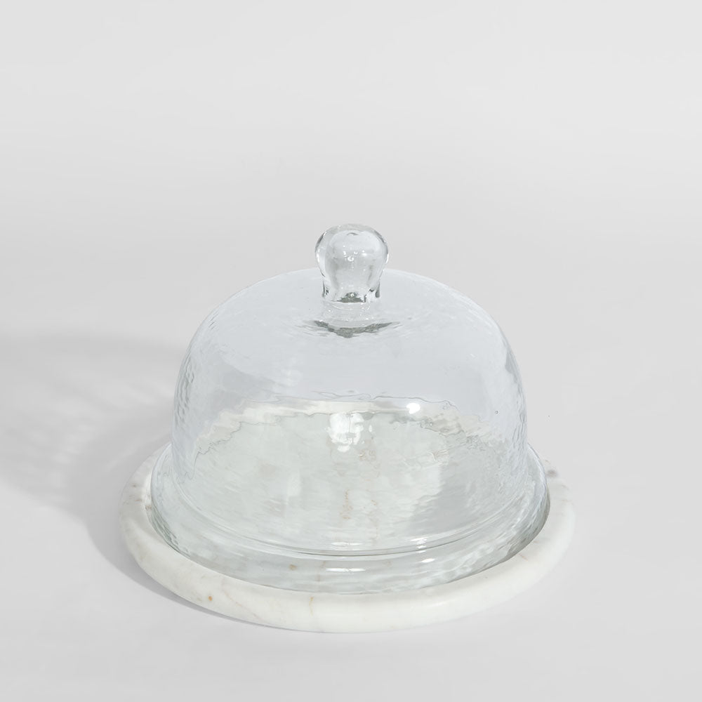 Franche Wide Cloche Marble White