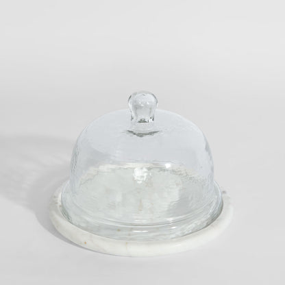Franche Wide Cloche Marble White