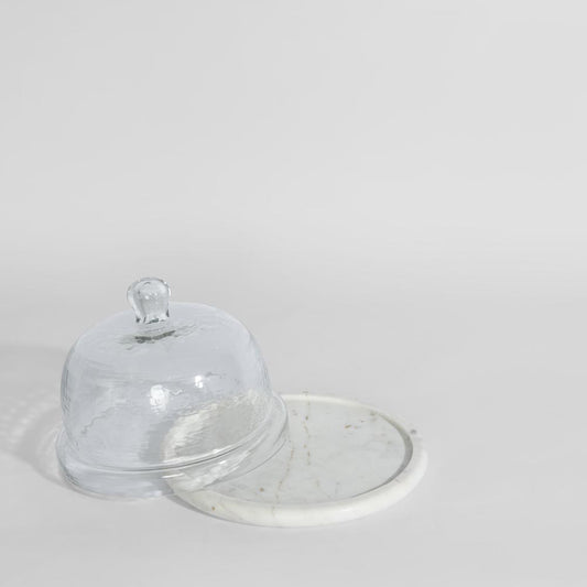 Franche Wide Cloche Marble White