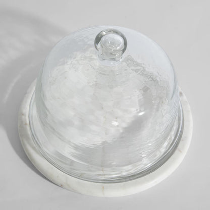 Franche Wide Cloche Marble White