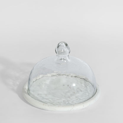 Franche Small Cloche Marble White