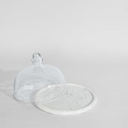 Franche Small Cloche Marble White