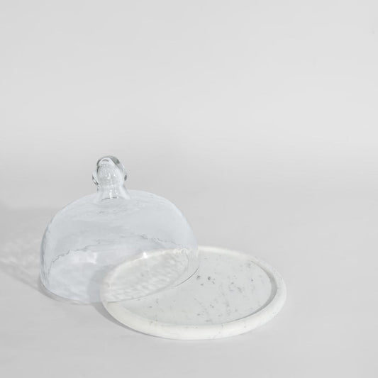 Franche Small Cloche Marble White