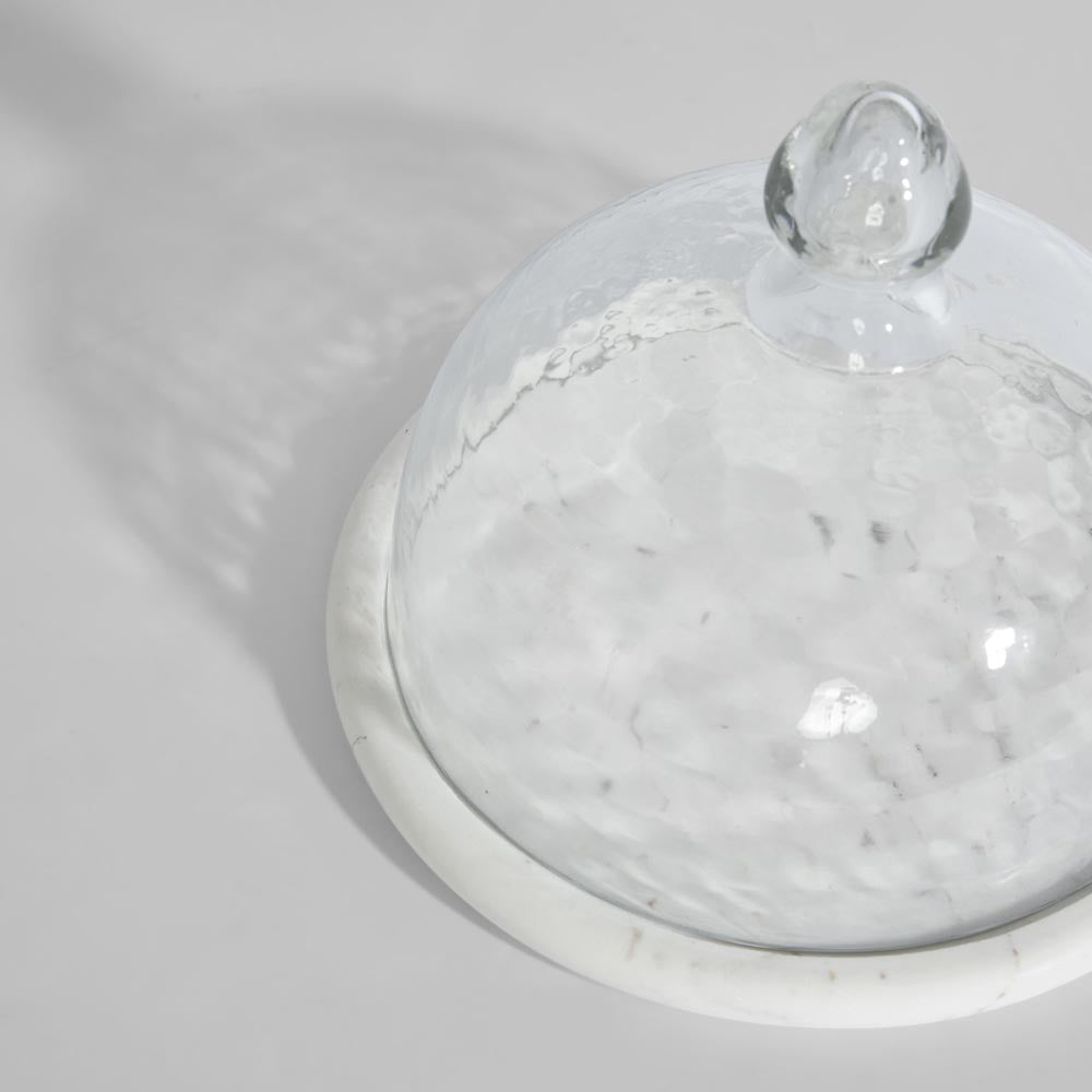 Franche Small Cloche Marble White