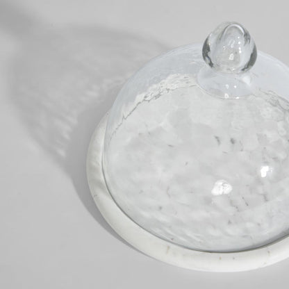 Franche Small Cloche Marble White