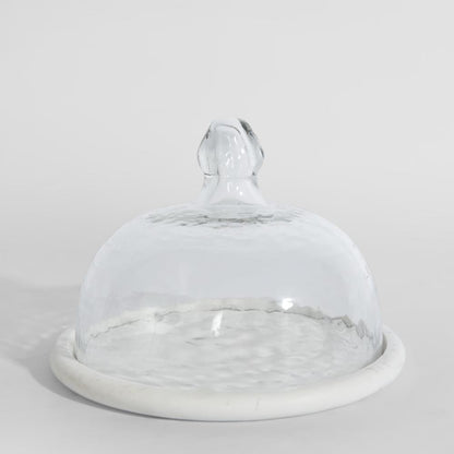 Franche Small Cloche Marble White