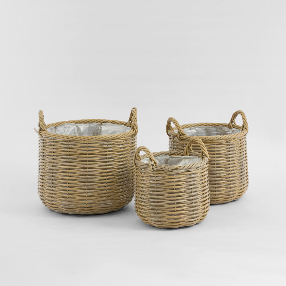Alfonso Basket Set of 3 PE Rattan