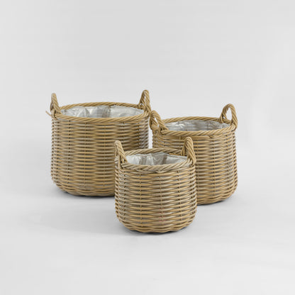 Alfonso Basket Set of 3 PE Rattan