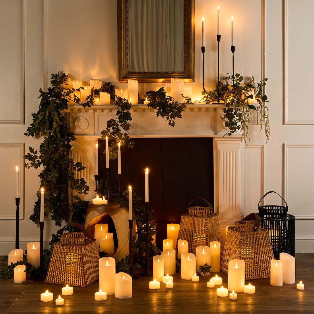LED Battery Operated Wax Flameless Candle White 15cm