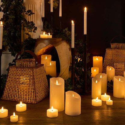 LED Battery Operated Wax Flameless Candle White 12.5cm