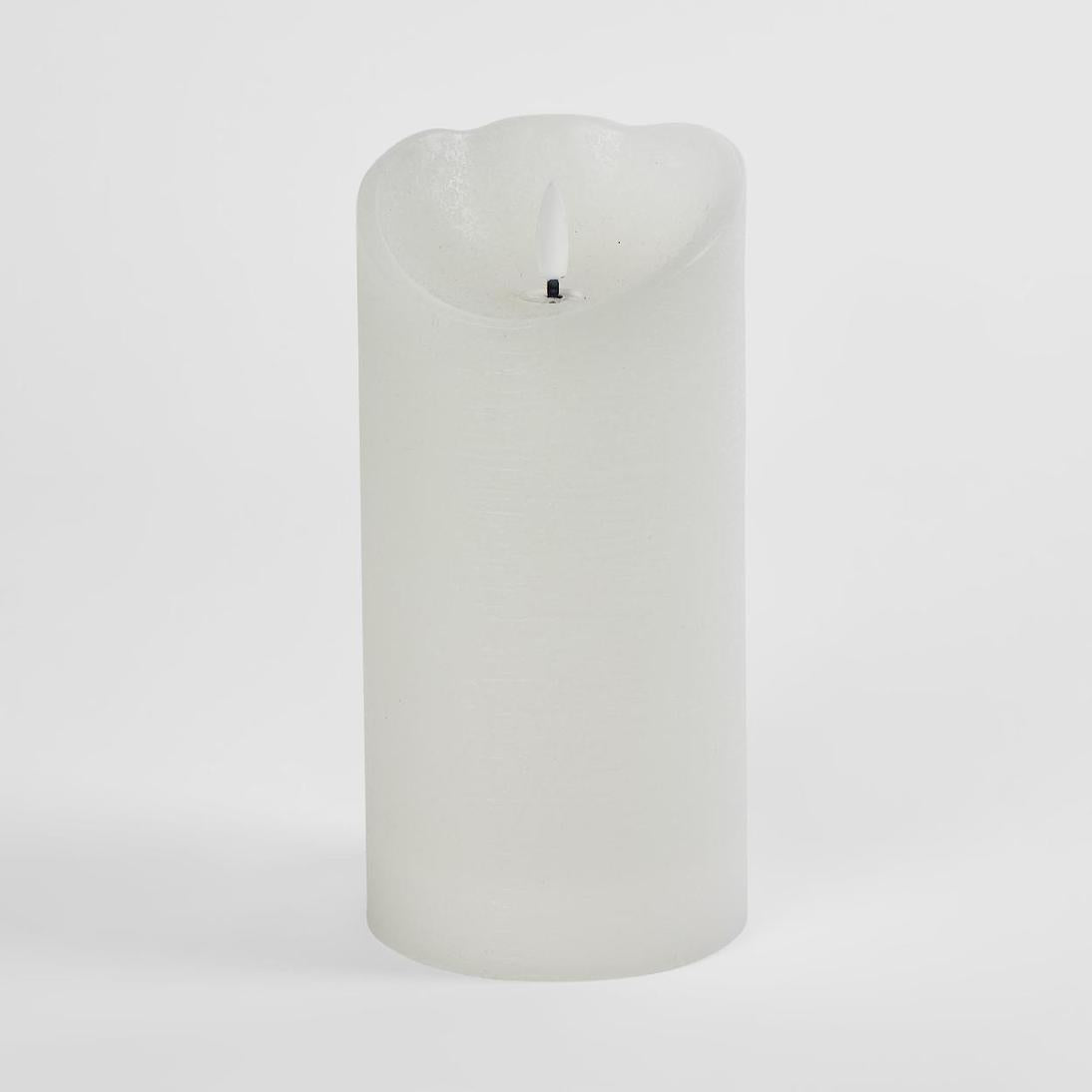 LED Battery Operated Wax Flameless Candle White 20cm