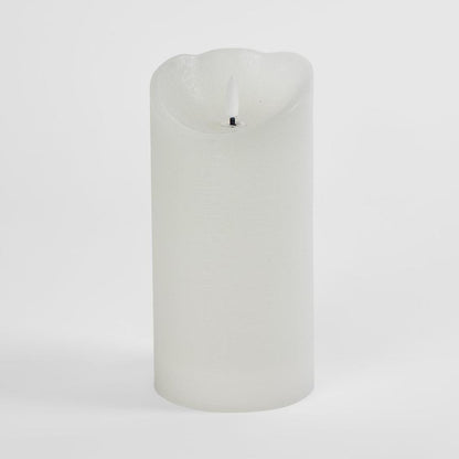 LED Battery Operated Wax Flameless Candle White 20cm
