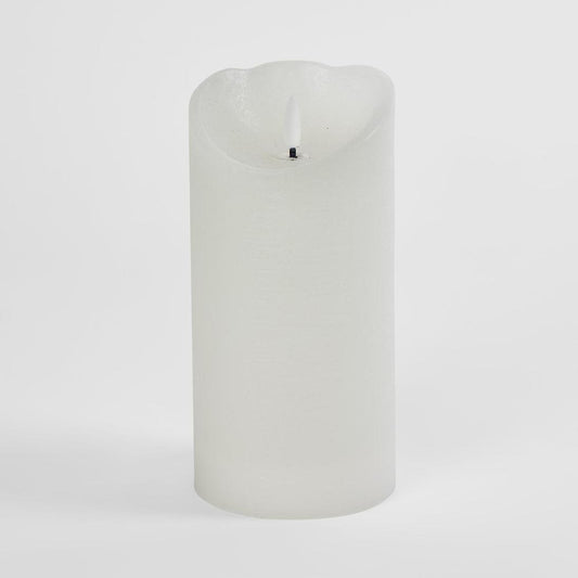 LED Battery Operated Wax Flameless Candle White 20cm